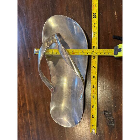 MARIPOSA Silver Flip Flop Serving Tray/Plate/Dish; Recycled Aluminum - Picture 4 of 7